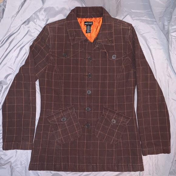 fit n flare textured pea coat with quilted lining - Picture 1 of 8